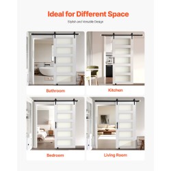 Liukuva ladonovi MDF ja lasi 914 mm leveä 2134 mm korkea valkoinen