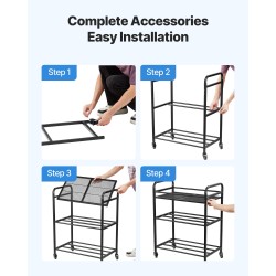 Filamenttihylly hiiliteräsrunko kolmiokerroksinen kaksirivinen siirrettävä pyörillä jarruilla