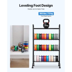 3D-tulostusfilamenttien säilytysteline hiiliteräsrunko MDF-tasot 4 tasoa pyörillä