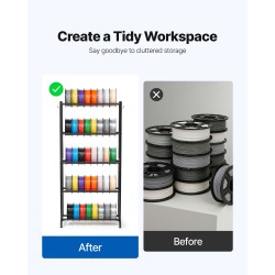 3D-tulostuslankojen säilytyshylly 5-tasoinen hiiliteräs musta H-muotoinen helppo asennus