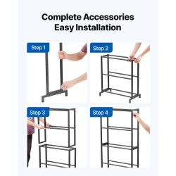 3D-tulostuslankojen säilytyshylly 5-tasoinen hiiliteräs musta H-muotoinen helppo asennus