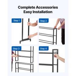 3D-tulostusfilamenttien säilytyshylly 7-tasoinen hiiliteräs musta korkeus 1650 mm