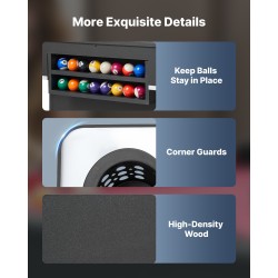 Biljardipöytäsetti 183 cm MDF-runko säädettävät jalat punainen verka sisältää kepit ja pallot