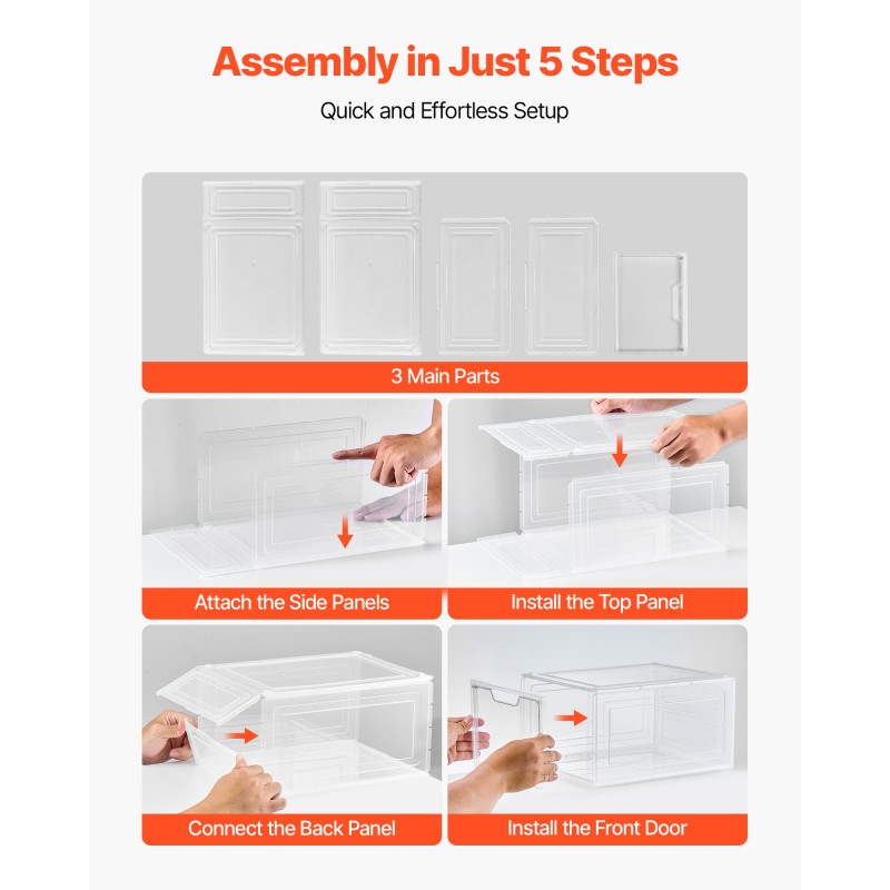 Kenkälaatikot PP/PET-muoviset läpinäkyvät pinottavat yhdeksän kappaletta magneettisella ovella
