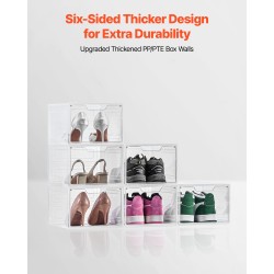 Kenkälaatikot läpinäkyvää PP- ja PET-muovia 6 kpl magneettiovella US-koko 13 asti