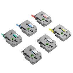 Tarranauhapakkaus 12 mm PET 6 kpl värillisiä yhteensopiva Brother P Touch tulostimille