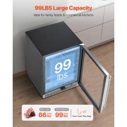 Kuiva-ikäännytyskaappi lihalle 45 kg kapasiteetti 304 ruostumaton teräs lämpö ja kosteusohjaus