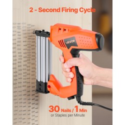 Sähköinen kaksitoiminen naula ja hakasnaulain verkkovirralla viidenkymmenen kiinnikkeen lippaalla