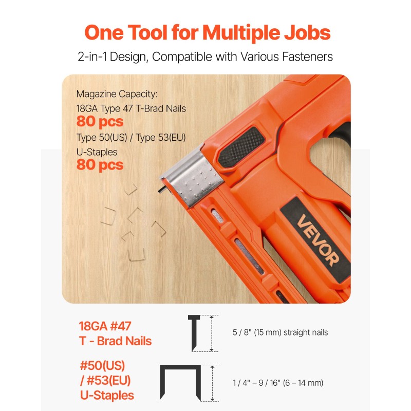 Johdoton viimeistelynaulain ja niittipyssy 18GA kiinnikkeille 20V 2.0Ah akulla puutöihin