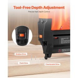 Akkukäyttöinen 18GA naulain ja niittipyssy 20V 2.0Ah sisä- ja puutöihin