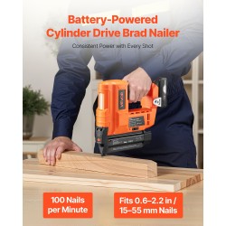 Akkukäyttöinen 18 GA viimeistelynaulain 20V 2.0Ah akulla 15–55 mm nauloille