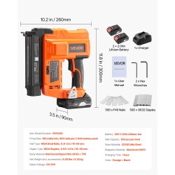 Akkukäyttöinen 18GA naula ja niittipyssy 20V 2 akkua 2.0Ah 15–55 mm