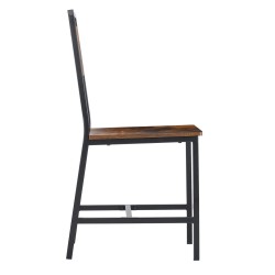 Ruokapöydän tuolisetti kaksi kappaletta metallirunkoiset MDF levyiset istuimet keinonahkainen selkänoja retro ruskea