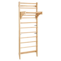 Puinen 10 tasoinen seinäkiipeilyteline mäntypuusta sisätiloihin lapsille ja aikuisille