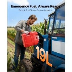 Litteä polttoaineastia 19 l 2 kappaletta muovinen punainen kaatonokalla ylipaineventtiileillä