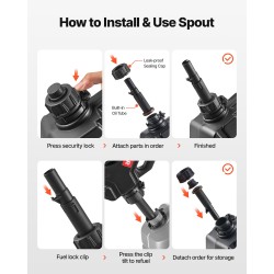 Polttoainekanisteri 5 l HDPE ja PP matalarakenteinen lukittava kaatonokalla