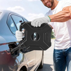 Polttoainekanisteri 5 l HDPE ja PP matalarakenteinen lukittava kaatonokalla