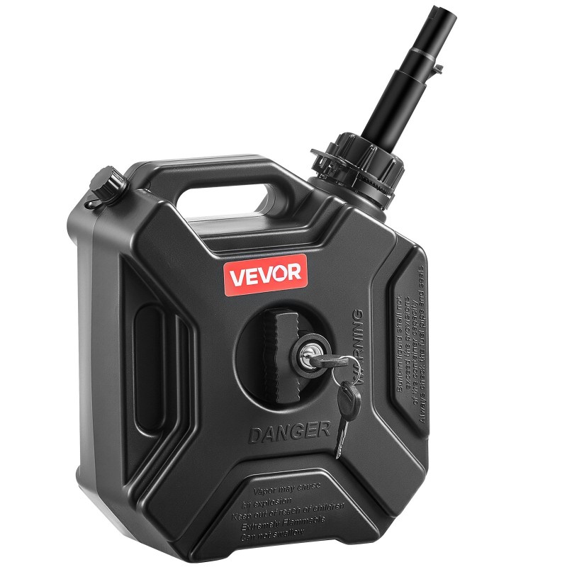 Polttoainekanisteri 5 l HDPE ja PP matalarakenteinen lukittava kaatonokalla