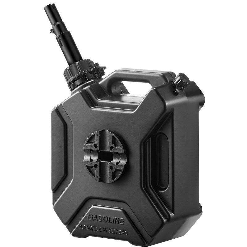 Polttoainekanisteri 5 l HDPE ja PP matalarakenteinen lukittava kaatonokalla