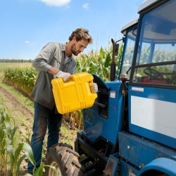 Polttoainesäiliö 19 l keltainen muovinen vuototiivis kannettava ajoneuvoille