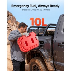 Polttoainesäiliö 10 L tasomallinen HDPE ja PP muovia punainen U-pultilla