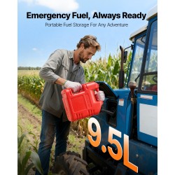 Polttoainesäiliö litteä kannettava 9,5 l HDPE PP autoille ja ATV-ajoneuvoille