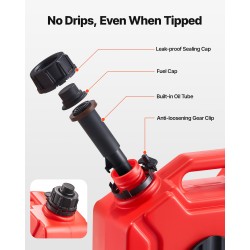 Polttoainekanisteri 5 l litteä muovinen kaksoisventtiilillä lukittavalla kiinnikkeellä ajoneuvoille