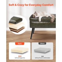 PU-nahkainen säilytyspenkki metallijaloilla 120 cm vihreä kantavuus 300 kg