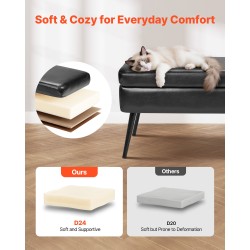 Säilytysrahi ja penkki PU-nahka 120 cm musta rautajaloilla