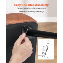 Säilytysrahi PU-nahkainen 120 cm ruskea metallijaloilla 300 kg kantavuus