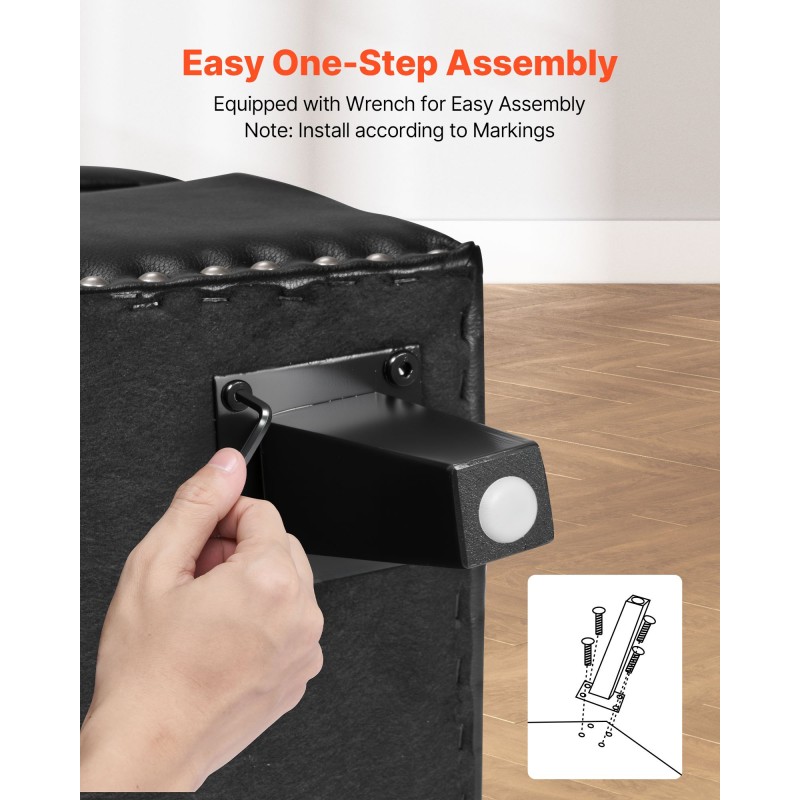 Säilytysrahi kenkäpenkki PU-nahka musta nappikoriste säilytystilalla kumipuiset jalat