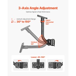 Seinäkiinnike Starlink Gen3 yhteensopiva säädettävä teräsputki 38 mm 425 mm