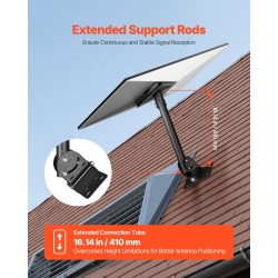 Kattokiinnike satelliittiantennille teräs Starlink Gen3-yhteensopiva tasakatoille säädettävä 30–150°