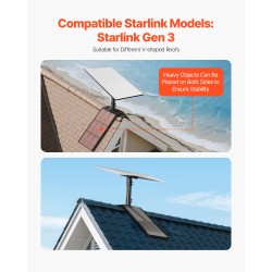 Kattokiinnike Starlink Gen3 antennille säädettävä teräs harjakatolle