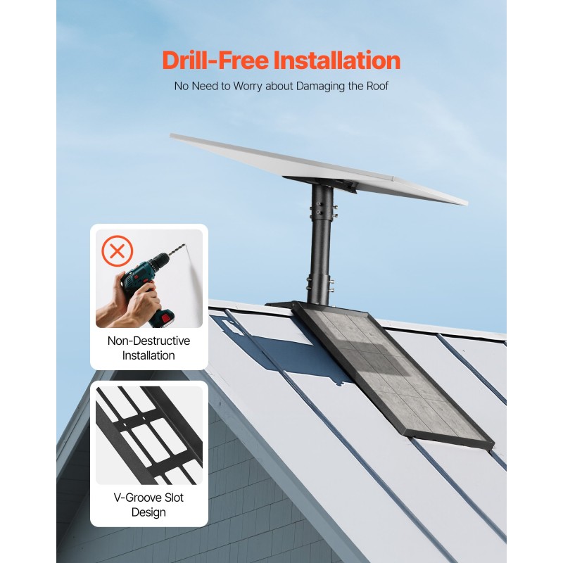 Kattokiinnike Starlink Gen3 antennille säädettävä teräs harjakatolle