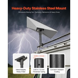 Satelliittiantennin teline terästä matkailuauton tikasasennukseen 360 astetta säädettävä säänkestävä Starlink-yhteensopiva