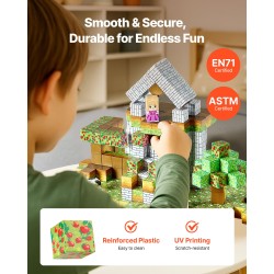 Magneettikuutiosetti 150-osainen metsälinnasetti 20 mm kuutioilla kangaspussilla