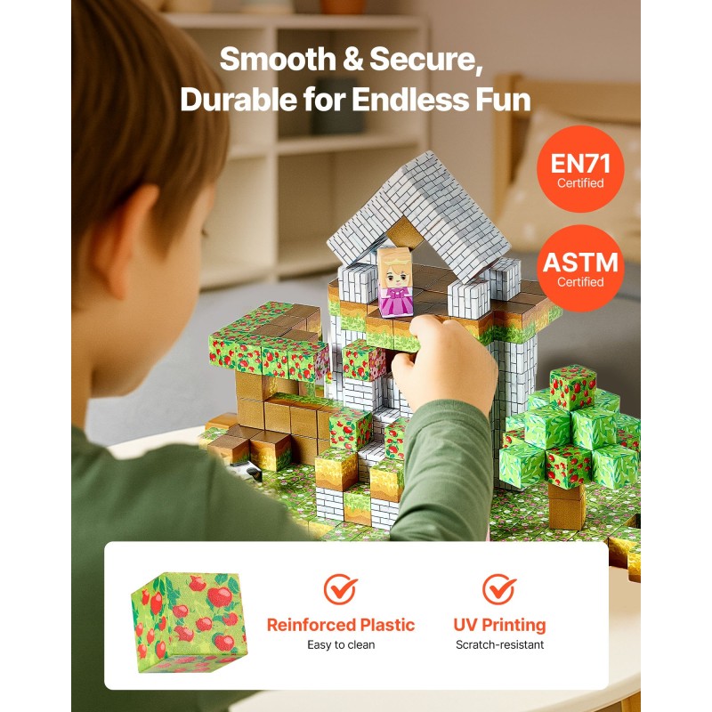 Magneettikuutiosetti 150-osainen metsälinnasetti 20 mm kuutioilla kangaspussilla