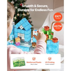 Magneettikuutiosetti 150 kpl 20 mm kuutiot jääkastelinna-teemainen sisältää kangaspussin