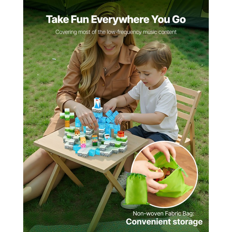 Magneettikuutiosetti 150 kpl 20 mm kuutiot jääkastelinna-teemainen sisältää kangaspussin