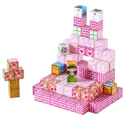 Magneettipalikkasetti sata osaa kaksikymmentä millimetriä kokoiset kuutiot kangaspussilla sopii yli kolmivuotiaille