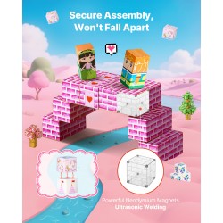 Magneettipalikkasetti sata osaa kaksikymmentä millimetriä kokoiset kuutiot kangaspussilla sopii yli kolmivuotiaille