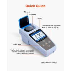 Kannettava sameusmittari mittausalue 0–1000 NTU paristokäyttö TN1000