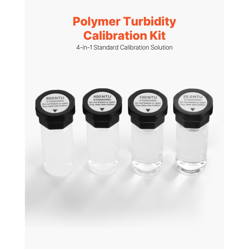 Sameuskalibrointisarja neljä pulloa 20 ml arvoilla 20, 100, 400, 800 NTU