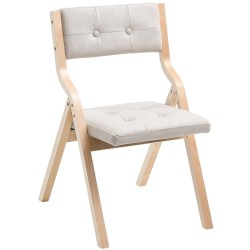 Taittotuolit puurunkoiset pehmustetut istuimet beige 4 kappaleen setti 180 kg