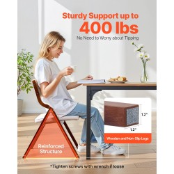 Puinen taittotuolisetti 4 kpl ruskea runko valkoiset pehmustetut istuimet