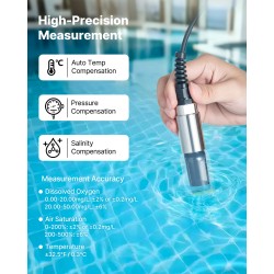 Kannettava liuenneen hapen mittari 0–50 mg/L IP67 Bluetooth-yhteys USB-liitäntä 4 m elektrodikaapeli