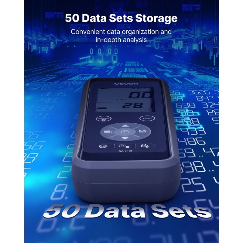 Kannettava liuenneen hapen mittari 0–50 mg/L IP67 Bluetooth-yhteys USB-liitäntä 4 m elektrodikaapeli