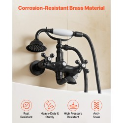 Seinään asennettava täysmessinkinen ammehana käsisuihkulla öljytty pronssipinta