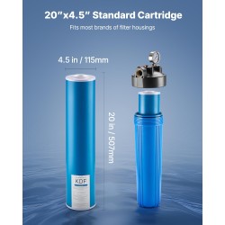 Vaihtosuodatin koko taloon kookospohjainen aktiivihiili KDF 11x51 cm 1 kpl